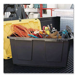 GreenMade™ Storage Bin with Snap Lid, 108 qt, 20.5 x 30.5 x 14.7, Black/Yellow (GND669871) Each