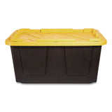 GreenMade™ Storage Bin with Snap Lid, 108 qt, 20.5 x 30.5 x 14.7, Black/Yellow (GND669871) Each