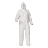 KleenGuard™ A35 Liquid and Particle Protection Coveralls, Zipper Front, Hooded, Elastic Wrists and Ankles, 3X-Large, White, 25/Carton (ANS38942) Case of 25