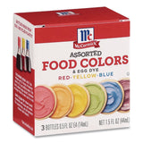 McCormick® Food Coloring, Red/Yellow/Blue, 0.5 oz Bottle, 3/Box (MKCMCM05308) Box of 3