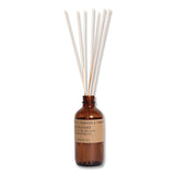 P.F. Candle Co. Reed Diffuser, Teakwood and Tobacco, 3.5 oz, 4.25" Bottle, 9" Reeds, Amber (PFRRD4) Each