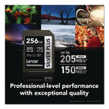 Lexar™ Professional SILVER Series SDXC Memory Card, 205MB/s Read Speeds and 150MB/s Write Speeds, UHS-I V30 U1 Class 10, 256 GB (LXRLSDSIPL256GB) Each