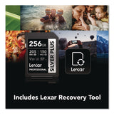 Lexar™ Professional SILVER Series SDXC Memory Card, 205MB/s Read Speeds and 150MB/s Write Speeds, UHS-I V30 U1 Class 10, 256 GB (LXRLSDSIPL256GB) Each