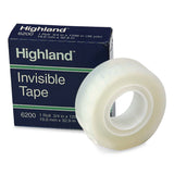 Highland™ Invisible Permanent Mending Tape, 1" Core, 0.75" x 36 yds, Clear, 144 Rolls/Carton (MMM6200341296CT) Each