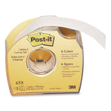 Post-it® Labeling and Cover-Up Tape, Non-Refillable, 1" x 19.44 yd, White Tape, Clear Dispenser, 24/Carton (MMM658CASE) Case of 24