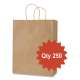 Inteplast Group Get Reddi Paper Bags, Pixie Size, 60# Basis Weight, Twisted Rope Handles, 10" x 5" x 13", Brown, 250/Carton (IBSKRFTW10513) Case of 250