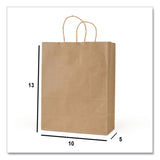 Inteplast Group Get Reddi Paper Bags, Pixie Size, 60# Basis Weight, Twisted Rope Handles, 10" x 5" x 13", Brown, 250/Carton (IBSKRFTW10513) Case of 250