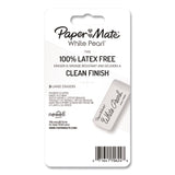 Paper Mate® White Pearl Latex-Free Plastic Eraser, For Pencil Marks, Rectangular Block, White, 3/Pack (PAP70624) Pack of 3