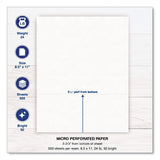 PrintWorks® Professional Perforated Paper, 92 Bright, Perforated 3.67 from Bottom, 24 lb Bond Weight, 8.5 x 11, White, 500 Sheets/Ream, 5 Reams/Carton (PWK04126) Each