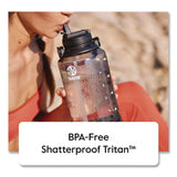 TAKEYA® Tritan Motivational Plastic Water Bottle, 64 oz, Stormy Black (TKY54145) Each