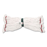 Rubbermaid® Commercial Super Stitch Cotton Looped End Wet Mop Head, 20 oz Capacity, Medium, White, 1" White Headband (RCP11206WH00) Each