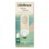 Lifelines® Evaporative Aromatherapy Essential Oil Shower Diffuser/Crisp Mountain Air-Mint and Eucalyptus Oil,4.7 x 4.7 x 7.2,White/Ivory (LLN111501) Each
