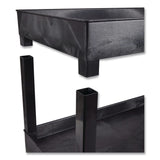 Luxor TUFFY XL Three-Shelf Heavy-Duty Multipurpose Utility Cart, Plastic, 375 lb Capacity, 35.25" x 18" x 37.25", Black (LXCEC111HDB) Each