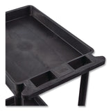 Luxor ENDURA Three-Shelf Utility Cart, Plastic, 300 lb Capacity, 26.5" x 18.5" x 39.25", Black (LXCSTC111B) Each