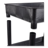 Luxor ENDURA Three-Shelf Utility Cart, Plastic, 300 lb Capacity, 26.5" x 18.5" x 39.25", Black (LXCSTC111B) Each