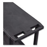 Luxor TUFFY XL Three-Shelf Multipurpose Utility Cart, Plastic, 300 lb Capacity, 35.25" x 18" x 34.5", Black (LXCEC222B) Each
