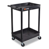 Luxor ENDURA Two-Shelf Utility Cart, Plastic, 300 lb Capacity, 26.5" x 18.5" x 37.5", Black (LXCSTC11B) Each
