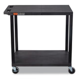 Luxor TUFFY XL Two-Shelf Multipurpose Utility Cart, Plastic, 400 lb Capacity, 35.25" x 18" x 33, Black (LXCEC22B) Each