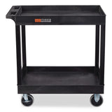 Luxor TUFFY XL Two-Shelf Heavy-Duty Multipurpose Utility Cart, Plastic, 500 lb Capacity, 35.25" x 18" x 35.5", Black (LXCEC11HDB) Each