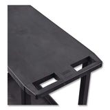 Luxor TUFFY XL Two-Shelf Multipurpose Utility Cart, Plastic, 400 lb Capacity, 35.25" x 18" x 33, Black (LXCEC22B) Each