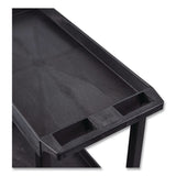 Luxor TUFFY XL Two-Shelf Heavy-Duty Multipurpose Utility Cart, Plastic, 500 lb Capacity, 35.25" x 18" x 35.5", Black (LXCEC11HDB) Each