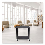Luxor TUFFY XL Two-Shelf Multipurpose Utility Cart, Plastic, 400 lb Capacity, 35.25" x 18" x 33, Black (LXCEC22B) Each