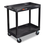 Luxor TUFFY XL Two-Shelf Heavy-Duty Multipurpose Utility Cart, Plastic, 500 lb Capacity, 35.25" x 18" x 35.5", Black (LXCEC11HDB) Each