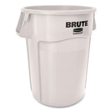Rubbermaid® Commercial Vented Round Brute Container, 44 gal, Plastic, White, 4/Carton (RCP1779740) Case of 4