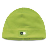 ergodyne® N-Ferno 6801 Winter Skull Cap with LED Rechargeable Light, Fleece, One Size Fits Most, Lime (EGO16790) Each