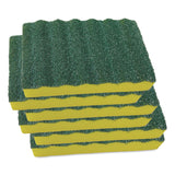 Quickie® Heavy-Duty Scrubber Sponge, 4 x 2.5, 1" Thick, Yellow/Green, 6/Pack (QCK2052220) Pack of 6