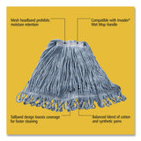 Rubbermaid® Commercial Super Stitch Blend Mop, Green Headband, Cotton/Synthetic, Medium, Blue (RCPD212BLUEA) Each