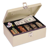 SteelMaster® Fire Retardant Cash/Security Box, 1 Compartment, Key Lock, 4 x 12.75 x 8.25, Sand (MMF221614003) Each