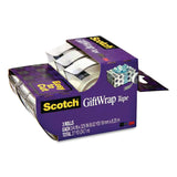 Scotch® Gift Wrap Tape with Dispenser, 1" Core, 0.75" x 300", Transparent, 3/Pack (MMM7000048114) Each