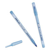 BIC® Round Stic Xtra Life Ballpoint Pen, Stick, Medium 1 mm, Blue Ink, Translucent Blue Barrel, 12/Box, 36 Boxes/Carton (BICGSM11BECT) Each