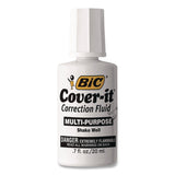 BIC® Cover-It Correction Fluid, Brush Tip Applicator, 20 mL Bottle, 144/Carton (BICWOC12CT) Each
