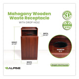 Alpine Industries Food Service Trash Enclosure, 32 gal, Melamine Faced Chipboard, Mahogany (ALH476DHMA) Each