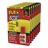 Flex Seal Products® Flex Super Glue, Precision Brush, Liquid, 0.5 oz, Dries Clear, 8/Carton (FSGSGLIQ10BT) Case of 8