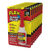 Flex Seal Products® Flex Super Glue, Precision Tip, Liquid, 0.5 oz, Dries Clear, 8/Carton (FSGSGLIQB15) Case of 8