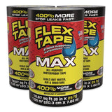 Flex Seal Products® MAX Strong Rubberized Waterproof Tape, 4" Core, 39 mils Thick, 8" x 25 ft, Black, 3/Carton (FSGTFSMAXBLK08) Case of 3