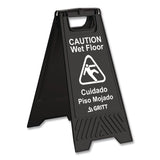 Gritt Commercial Caution Wet Floor Sign, 11.8 x 12 x 24, Black, 3/Pack (GCEGRI184BLK3PK) Case of 3