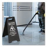 Gritt Commercial Caution Wet Floor Sign, 11.8 x 12 x 24, Black, 3/Pack (GCEGRI184BLK3PK) Case of 3
