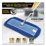 Gritt Commercial All-In-One 24" Microfiber Dust Mop Set with Telescopic Handle, 24 x 5, Blue, Microfiber Head, 72" Silver Aluminum Handle (GCEGRI17424T) 1 KT