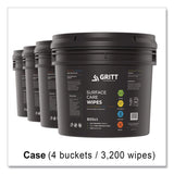 Gritt Commercial Surface Care Wipes, 1-Ply, 6 x 8, Fresh Scent, White, 800/Bucket, 4 Buckets/Carton (GCEGRI5RW1BCS) Case of 4
