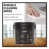 Gritt Commercial Surface Care Wipes, 1-Ply, 6 x 8, Fresh Scent, White, 800/Bucket, 4 Buckets/Carton (GCEGRI5RW1BCS) Case of 4
