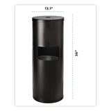 Gritt Commercial Floor Stand Wet Wipe Dispenser Station with 7 Gallon Built-In Trash Can, 13.1 x 13.1 x 36, Black (GCEGRI509BLK) Each
