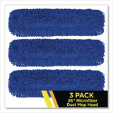 Gritt Commercial Microfiber Looped Dust Mop Pad Head, 36 x 5, Blue, 3/Pack (GCEGRI182363PK) Each