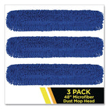 Gritt Commercial Microfiber Looped Dust Mop Pad Head, 48 x 5, Blue, 3/Pack (GCEGRI182483PK) Each