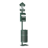 Furloo Pet Waste Station Kit with Foot Pedal, Roll Bag Locking Dispenser, 11.5 Gallon Trash Can, Pole, and Glow-in-the-Dark Sign (GCEFLO11RSG) Each