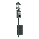 Furloo Pet Waste Station Kit with Header Bag Locking Dispenser, 11.5 Gallon Round Lidded Trash Can, Pole, and Glow-in-the-Dark Sign (GCEFLO1HSG) Each