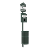 Furloo Pet Waste Station Kit with Header Bag Locking Dispenser, 11.5 Gallon Round Lidded Trash Can, Pole, and Glow-in-the-Dark Sign (GCEFLO1HSG) Each